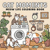 Cat Moments Adult Coloring Book