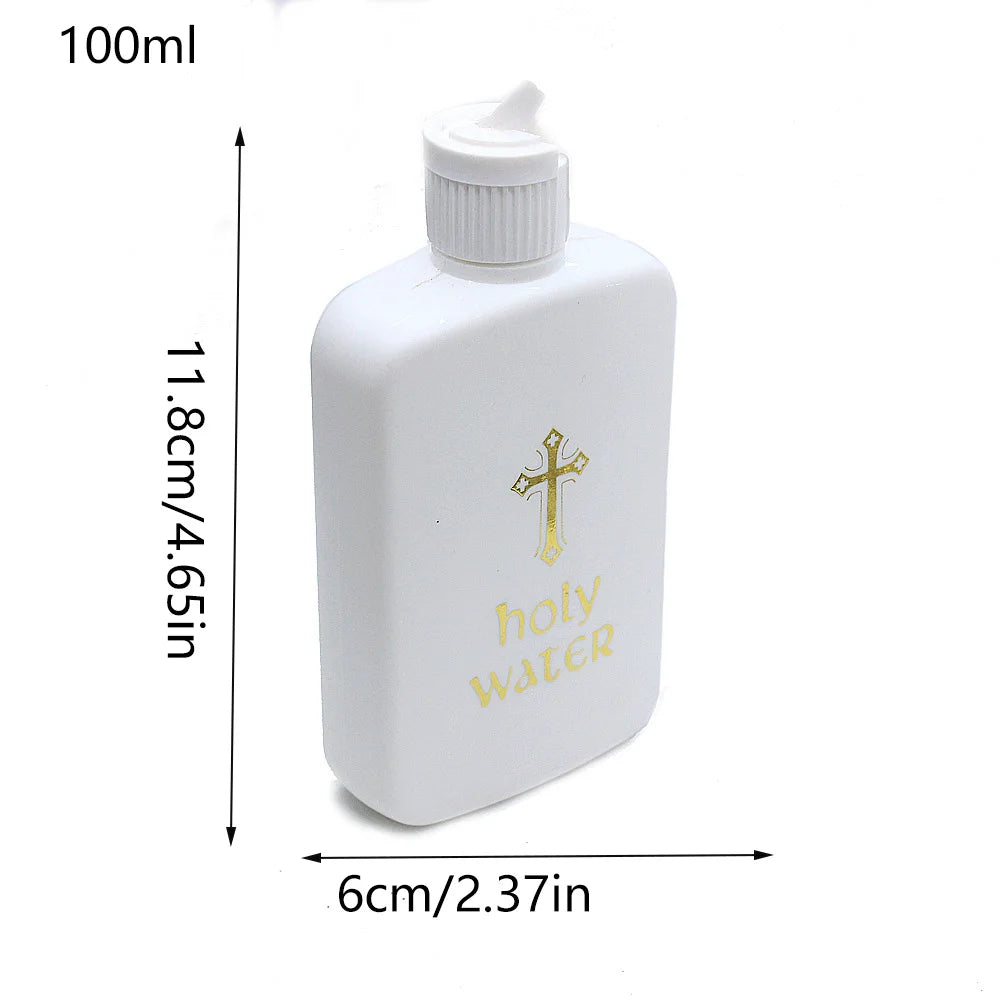 Easter Holy Water Bottle with Gold Cross Design