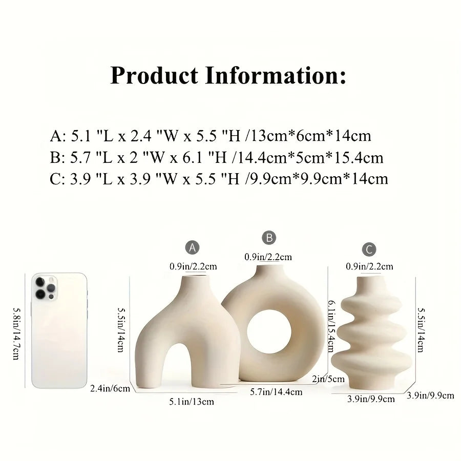 Bohemian Ceramic Vase Set for Home Decor