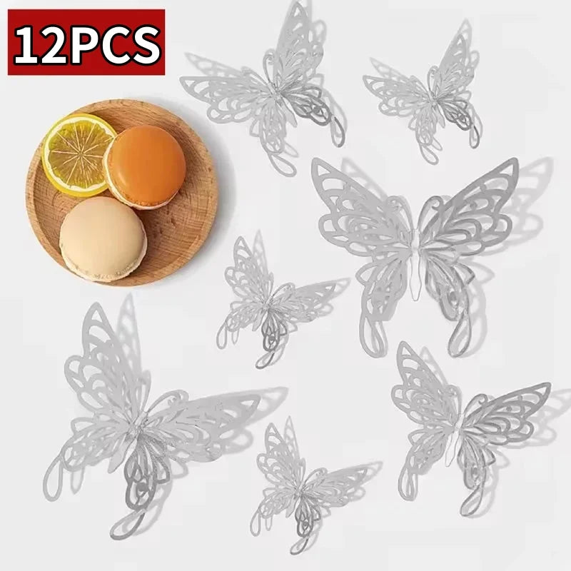 3D Rose Gold Butterfly Wall Decals for Home Decor