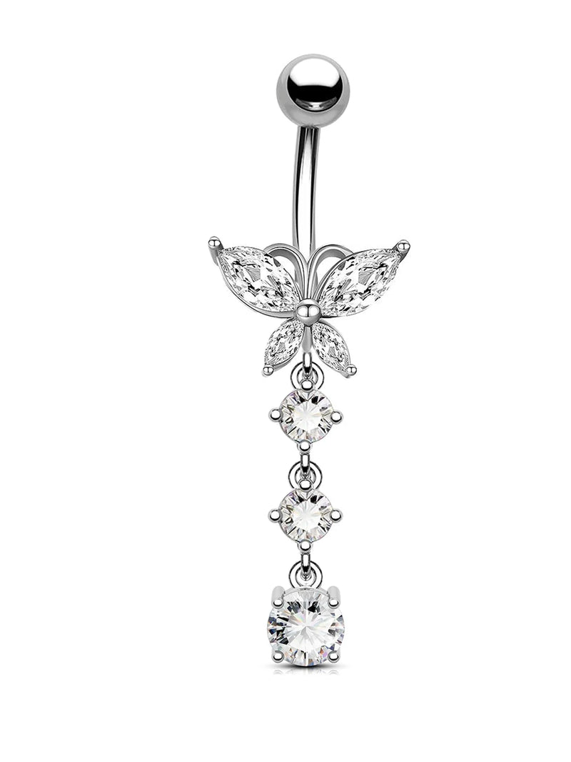Piercing de Ombligo con Mariposa Colgante