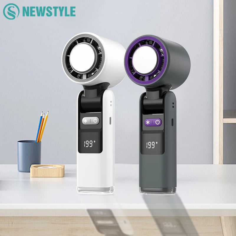 Foldable Mini Turbo Fan with Digital Display