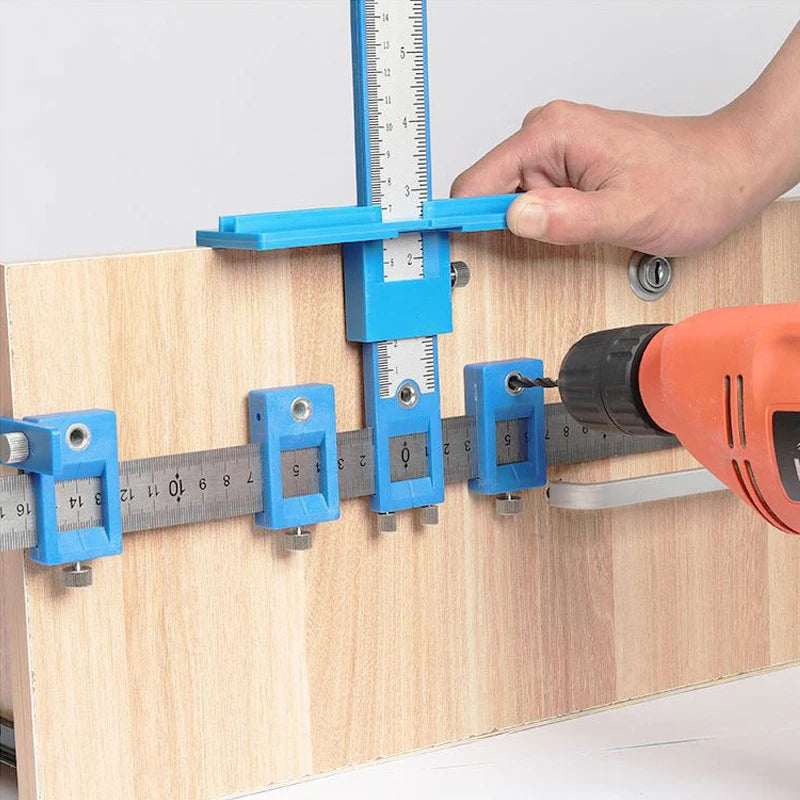 Cabinet Hardware Installation Jig with Adjustable Drill Guide