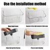 Instructions showing how to use the installation method for a press-type portable soap dispenser.