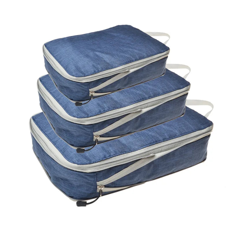 Travel Packing Cubes Set with Compression Zippers
