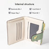 Slim PU Leather Zipper Wallet with Floral Detail