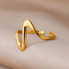 Waterproof Stainless Steel Ring with 18k Gold Plating