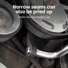 Close-up of a heavy-duty control arm pry tool kit with a 1/2 inch drive adapter being used on a vehicle component.