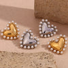 Pearl Heart Drop Earrings