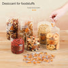 Various food stuffs like spices nuts and dried fruits are stored in clear silicone desiccants for moisture absorption.