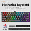 NACODEX NK61 mechanische Tastatur in Obsidian-Schwarz mit RGB-Beleuchtung und roten Switches