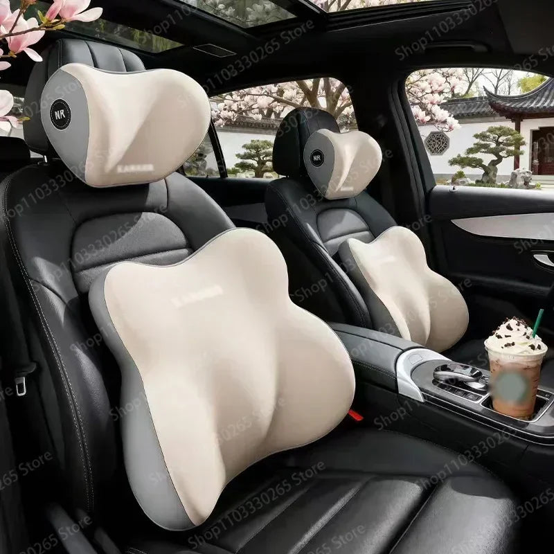 Memory Foam Car Neck & Lumbar Support Cushion Set