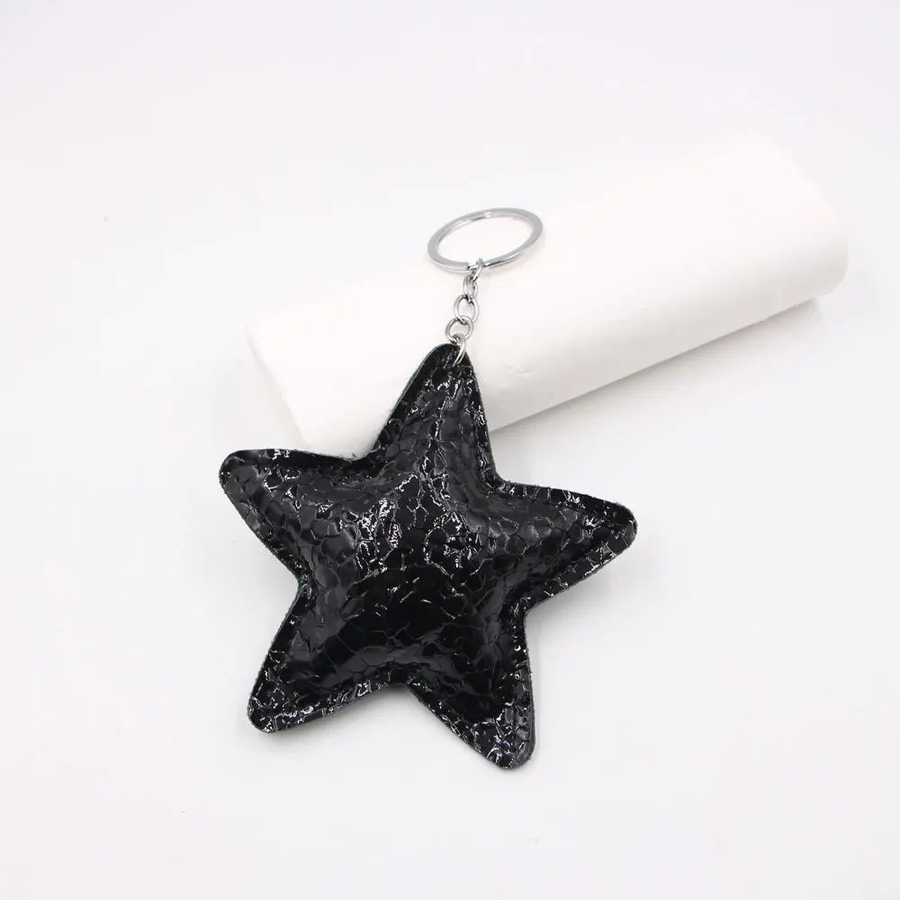 Cartoon Star-Shaped Leather Car Hanging Ornament