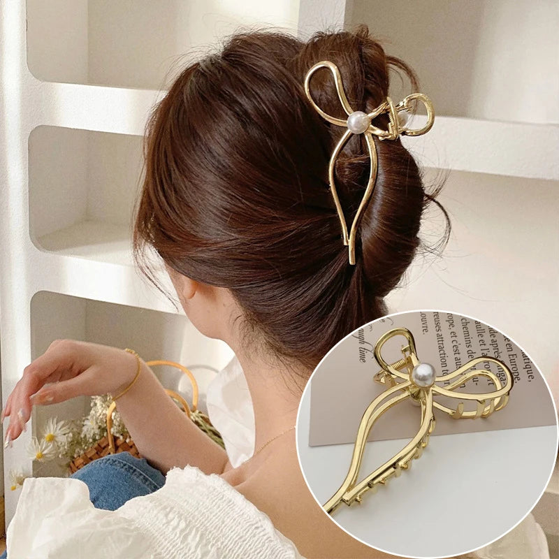 Gold S-Shaped Metal Hair Claw