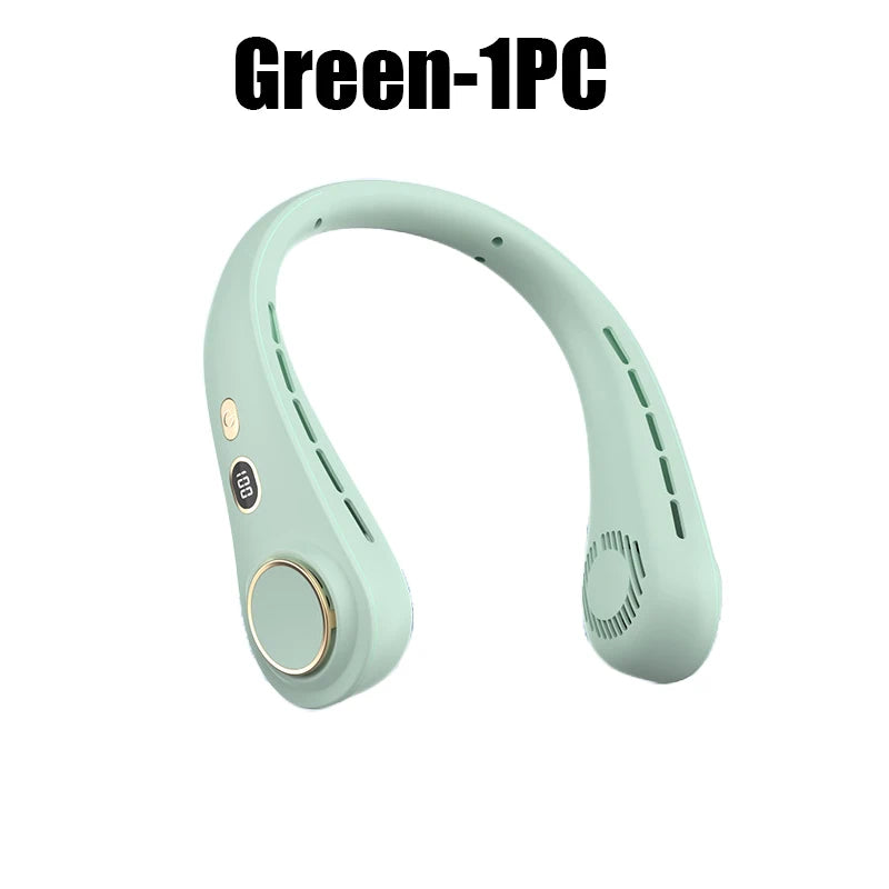 Portable Neck Cooling Fan with Digital Display