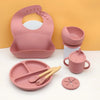 Complete Silicone Baby Tableware Set with Suction Plate and Utensils