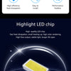 A close-up view of a Highlight LED chip glowing brightly against a dark background.