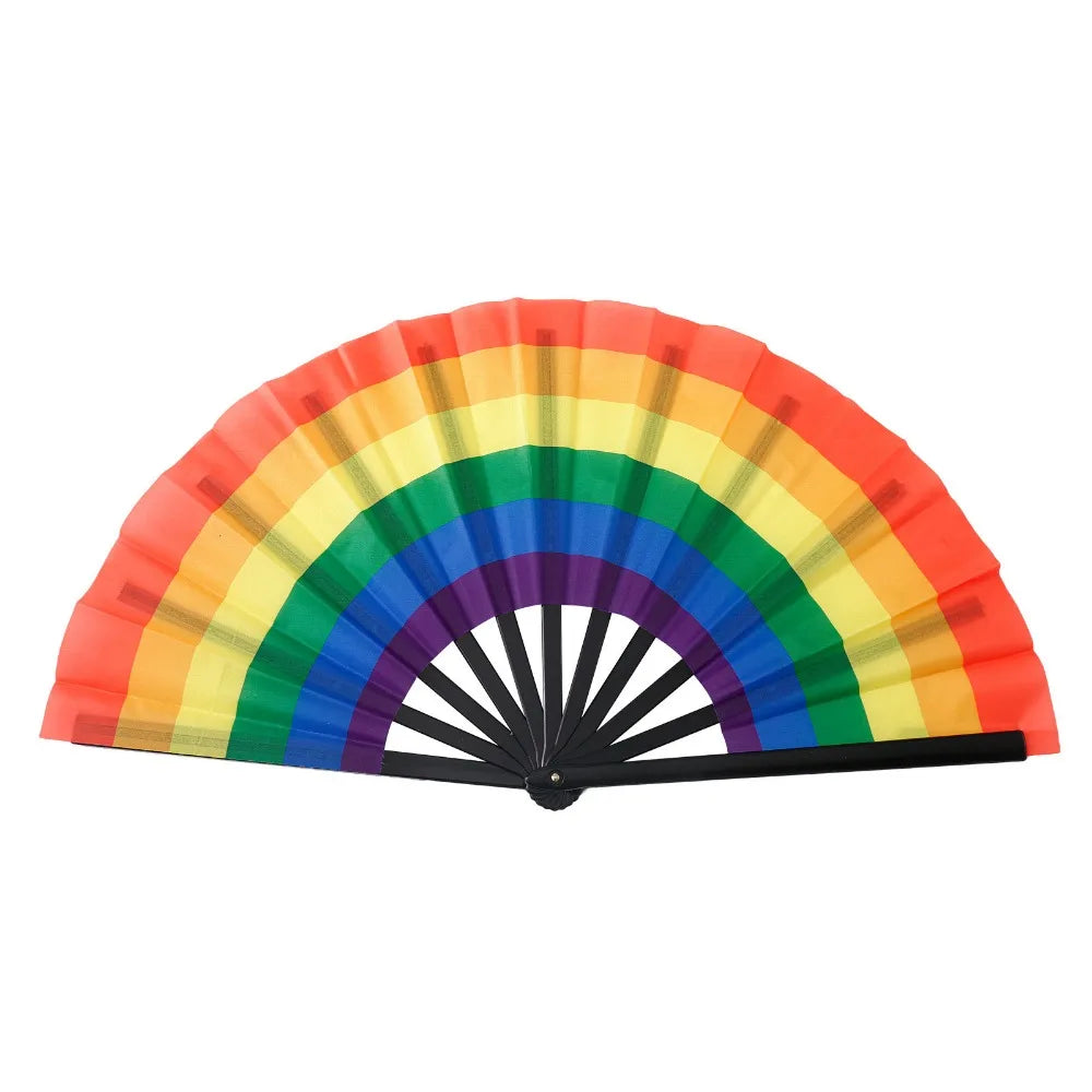 Foldable Rainbow Hand Fan with Gradient Design