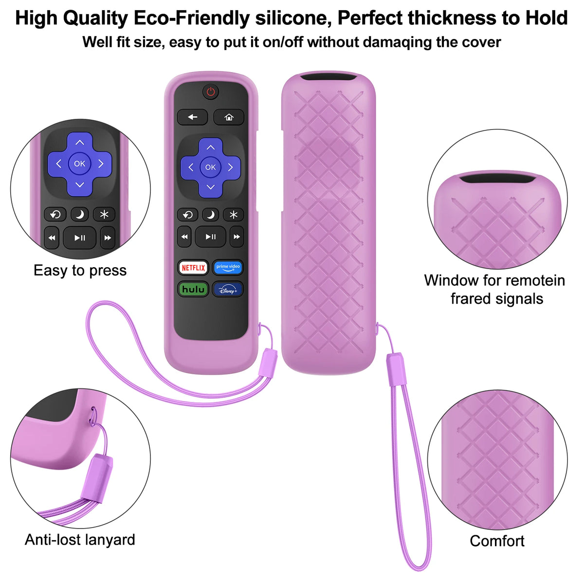 Glow-in-the-Dark Silicone Remote Cover with Lanyard
