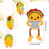 Handmade crochet pocket hug doll in yellow with a red leafy top and brown legs