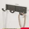 A set of three grey wall hooks with adhesive backing and a loop is shown against a white background.