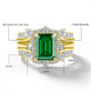 3ct Emerald Cut Moissanite Stackable Ring Set in 14K Gold Filled