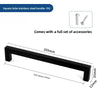 Matte black stainless steel handle 192 for cabinet pulls with a full set of accessories