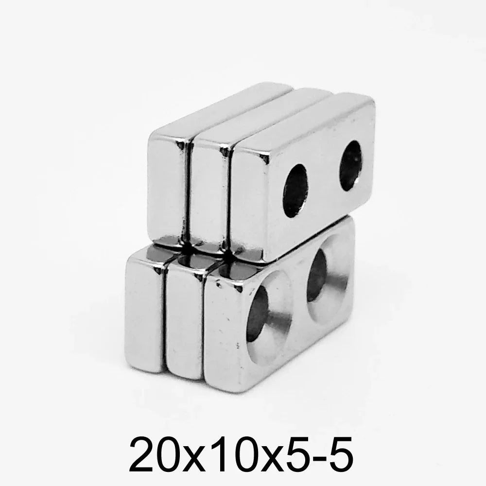 Rectangular Neodymium Block Magnets with Countersunk Holes