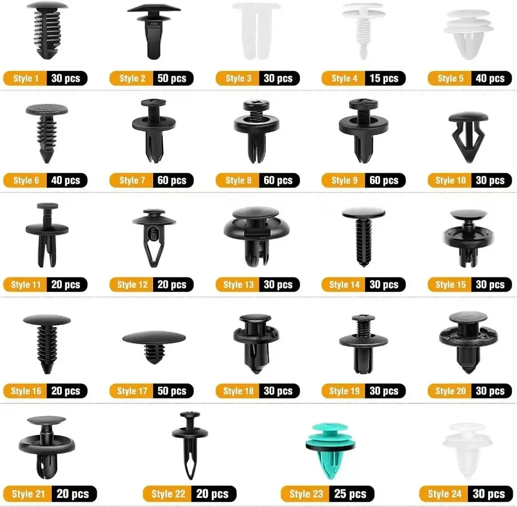 Universal Car Fastener Clip Kit – 100+ Pieces with Remover Tool