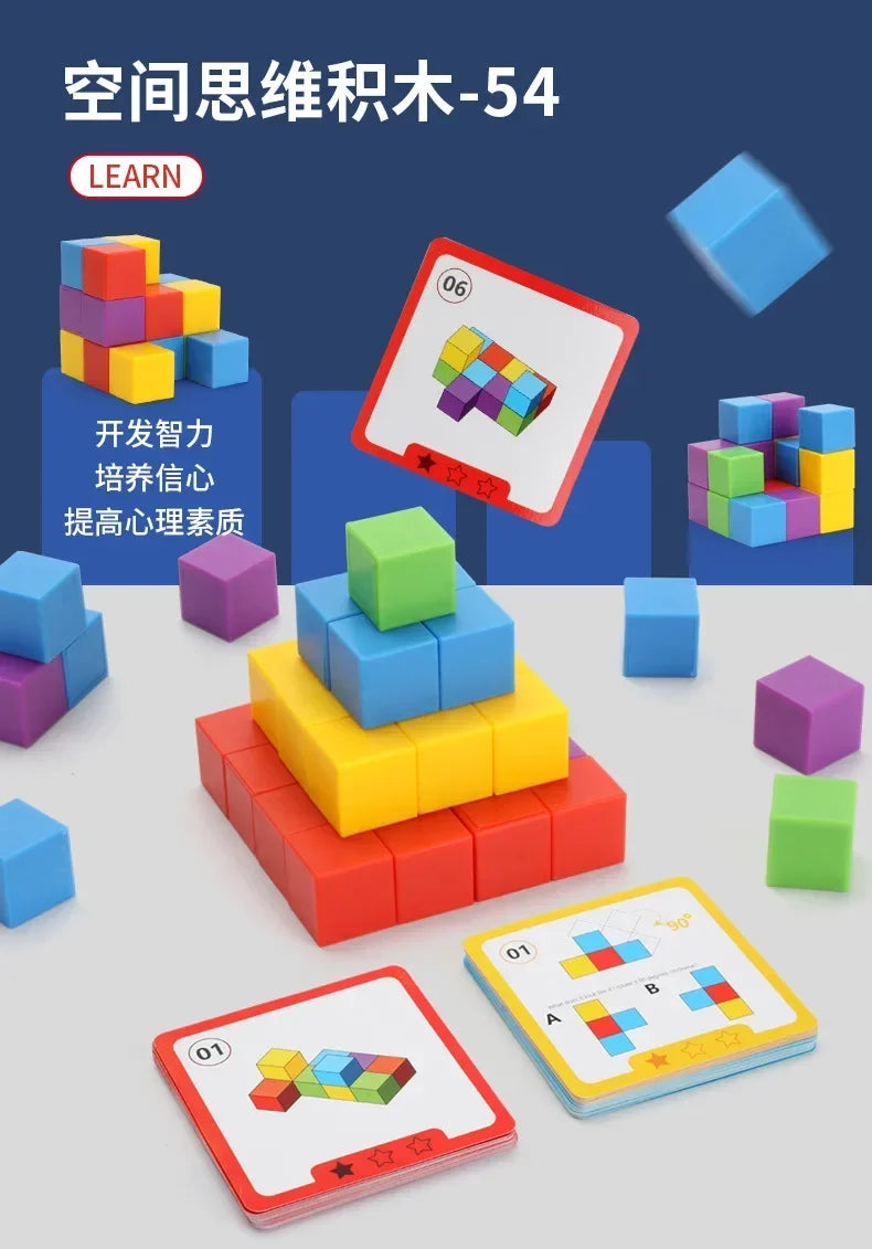 Montessori Rainbow Stacking Blocks for Kids | Spatial Thinking & Math Learning Toy