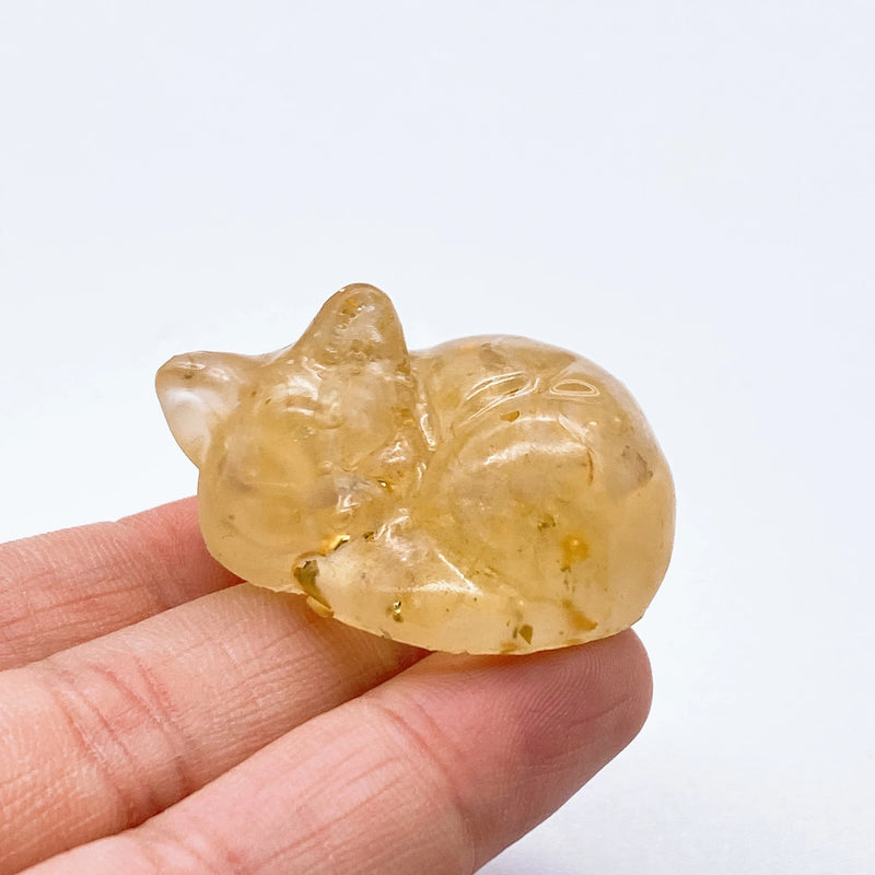 Sleeping Cat Crystal Resin Figurine