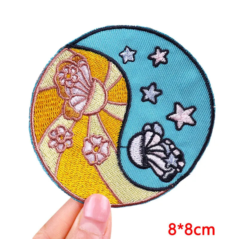 Encouraging Embroidered Iron-On Patches for Jackets, Jeans & Bags