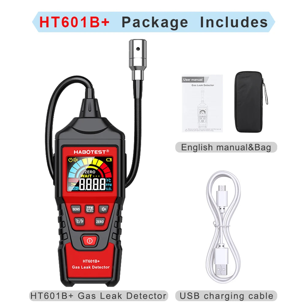 Portable Combustible Gas Leak Detector with Flexible Probe
