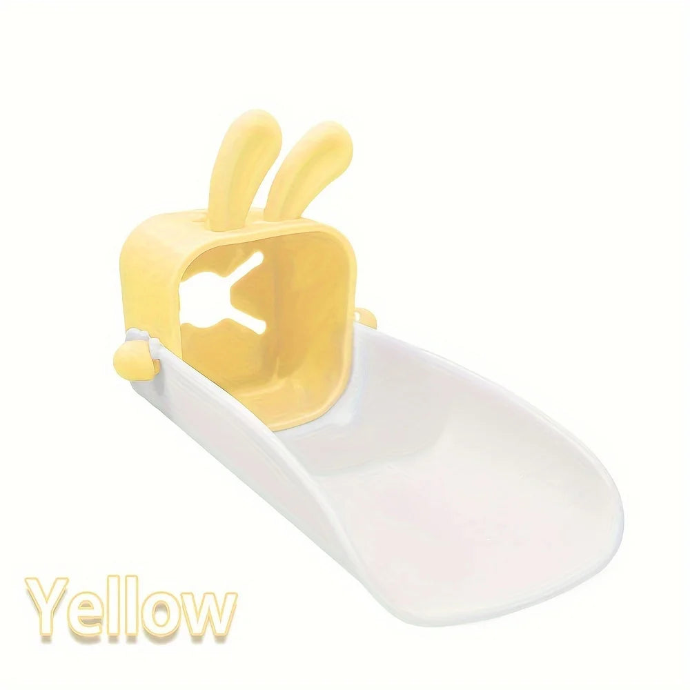 Yellow rabbit-themed anti-splash faucet extender for kids