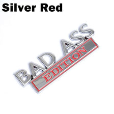 Silver Red Badass Edition 3D metal chrome badge emblem for car decals