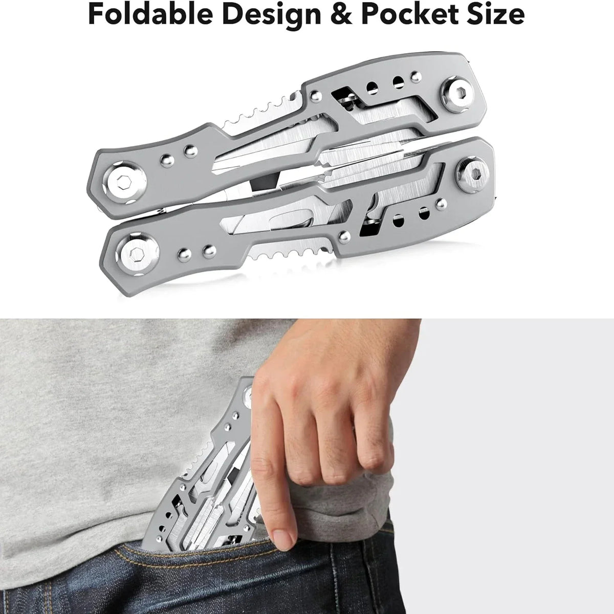 14-in-1 Folding Multi-Tool with Stainless Steel Pliers