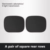 A pair of square rear rows for a static cling car sunshade.