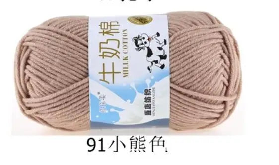 Milk Cotton Crochet Yarn – Soft, Durable Knitting Thread in 91 Colors
