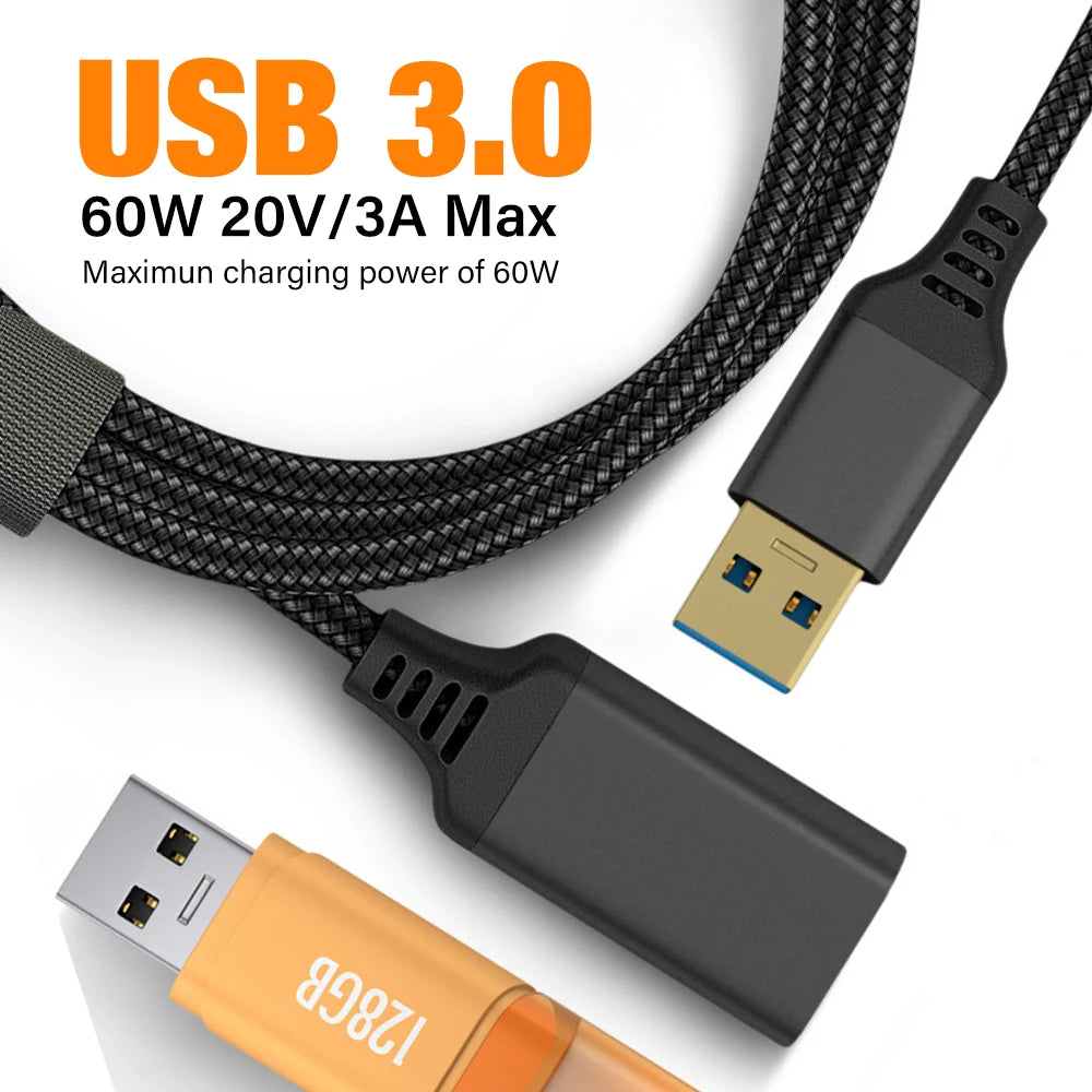 Nylon Braided USB 3.0 Extension Cable