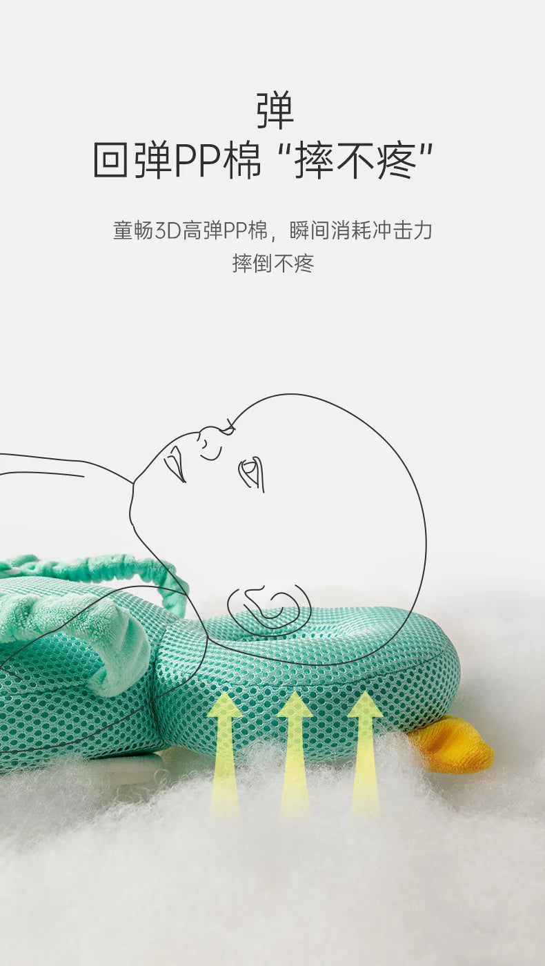 Cartoon Baby Head Protection Pillow with Adjustable Backpack Strap