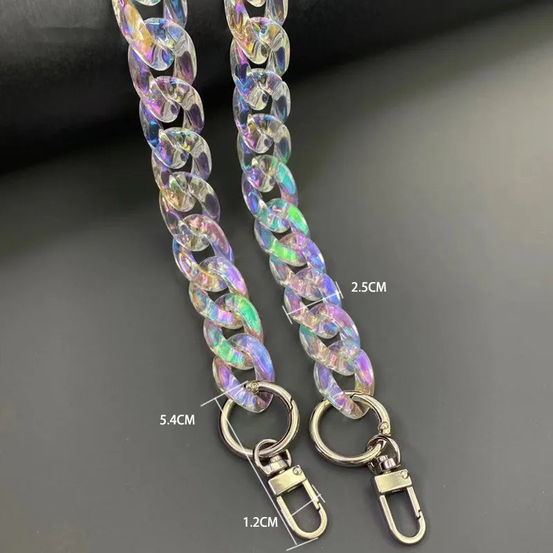 Iridescent Acrylic Chunky Chain Strap for Bags & Jewelry