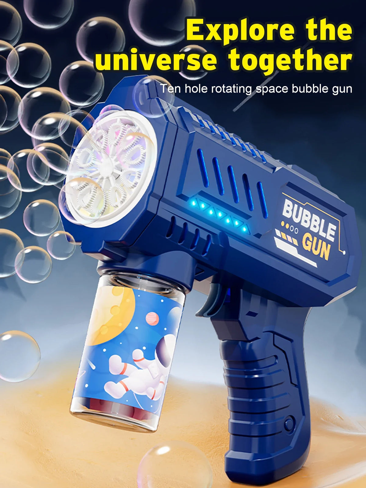 Automatic Bubble Blower Gun with Rocket Launcher