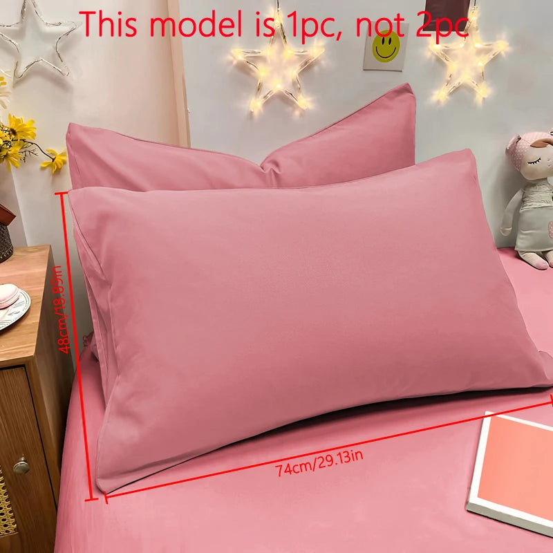 Matte Solid Color Pillowcase with Envelope Closure