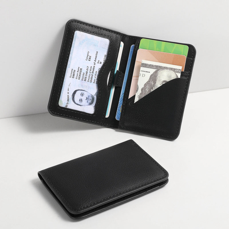 Slim RFID-Blocking Leather Front Pocket Wallet