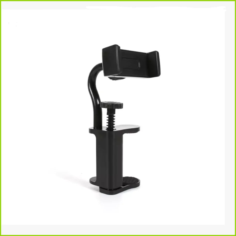 Black adjustable guitar phone mount designed for hands-free viewing.