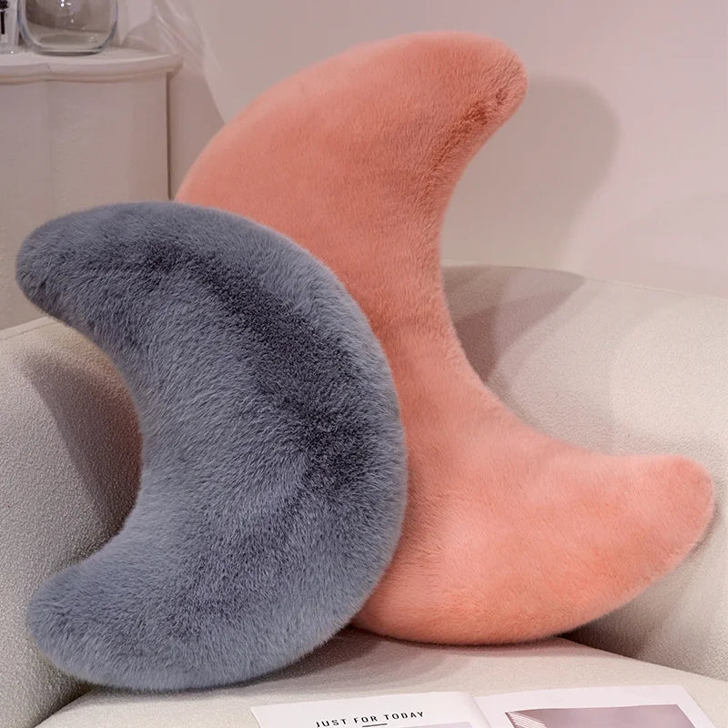 Crescent Moon Plush Pillow for Cozy Home Decor