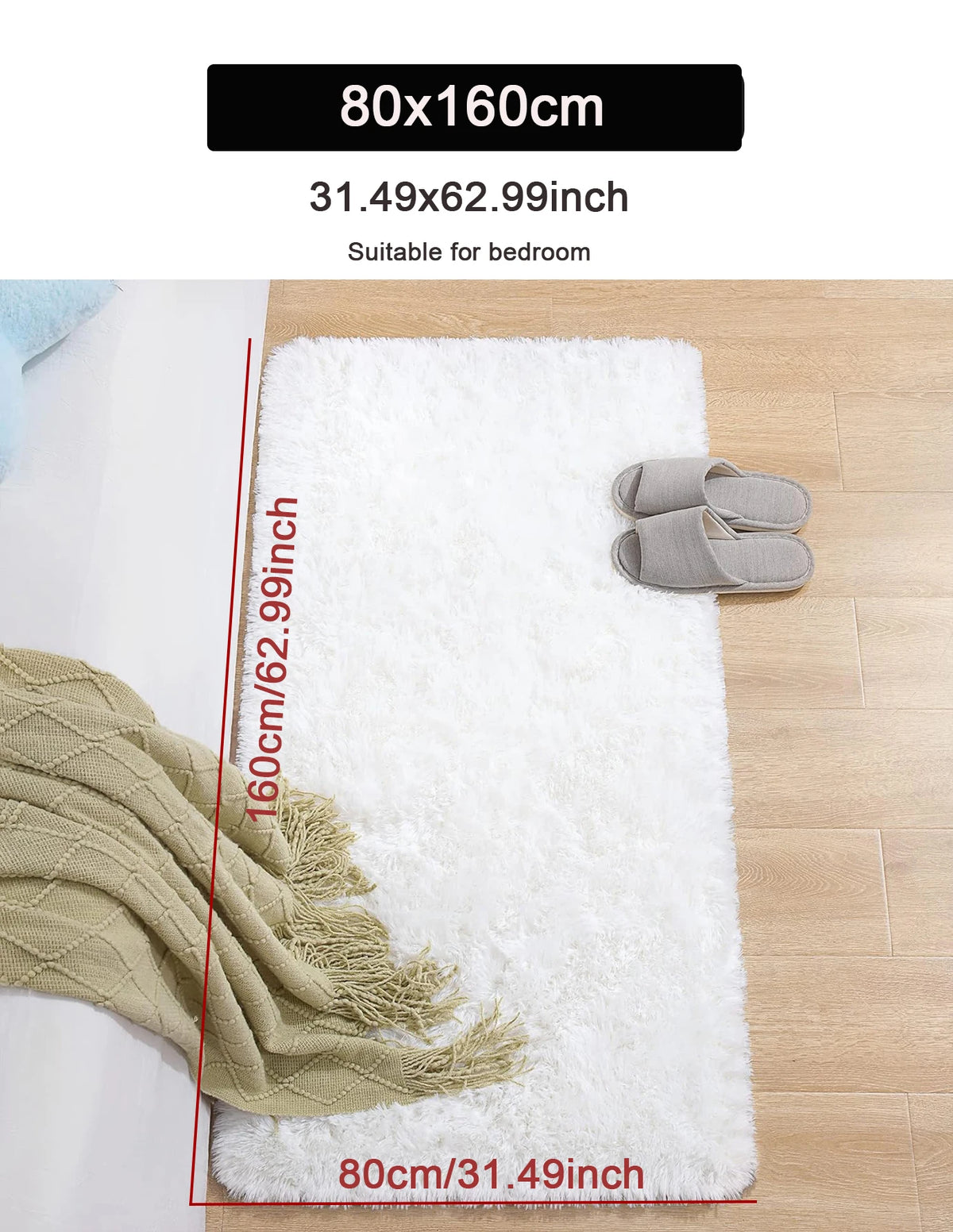 Plush Shaggy Area Rug for Living Room & Bedroom