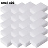 A grid of twenty small white melamine sponge cleaning erasers.