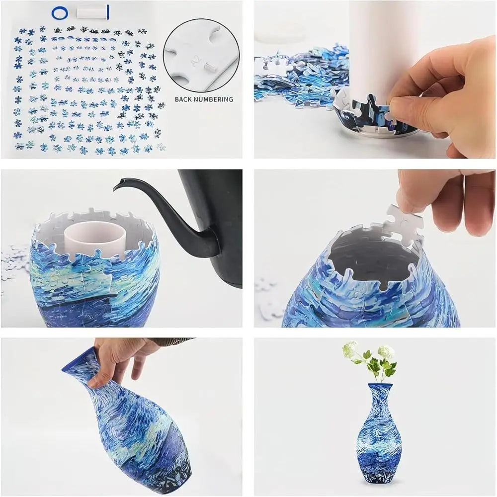 3D Curved Puzzle Vase with Detachable Water Cup