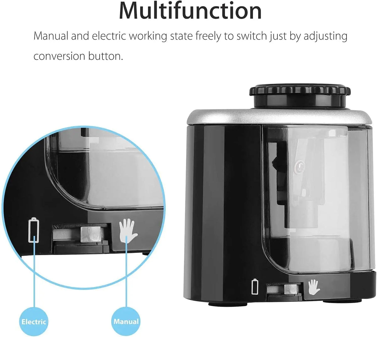 Electric Pencil Sharpener – Battery-Powered, Safe for Kids & Artists